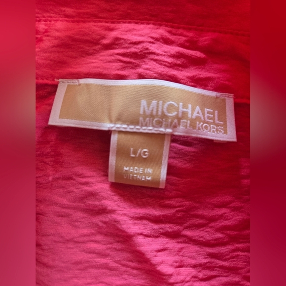 Michael Kors | Vibrant Pink Button-Down Shirt, Size L - Picture 5 of 8